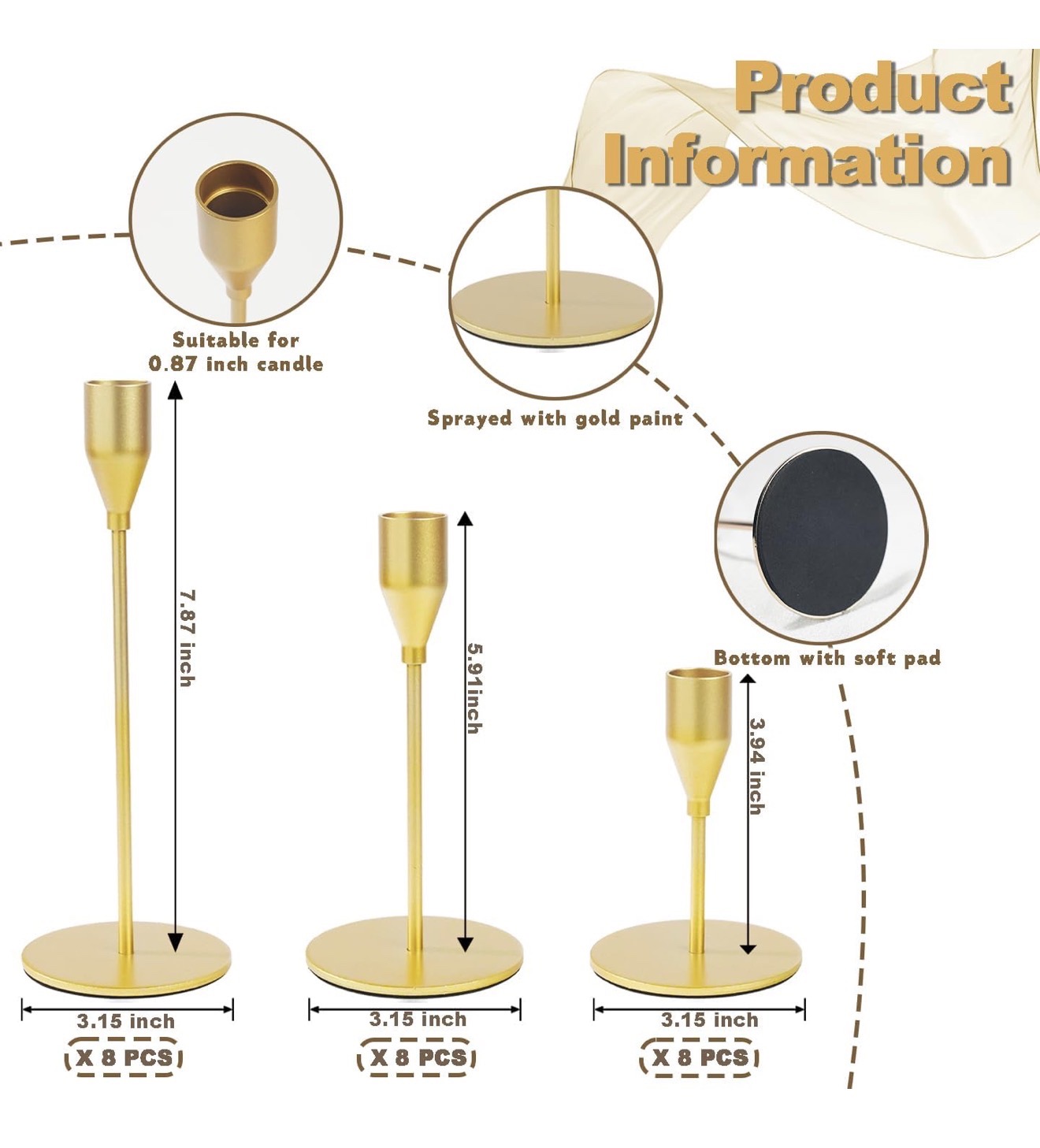 Gold Taper Candle Holder